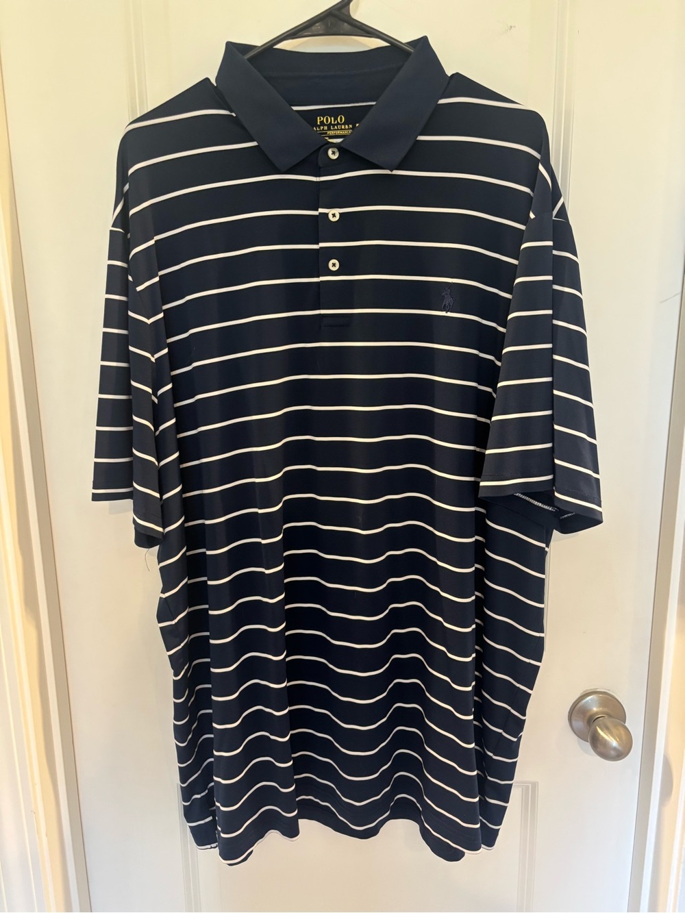 Polo by Ralph Lauren Navy with White Horizontal Stripes Polo Shirt